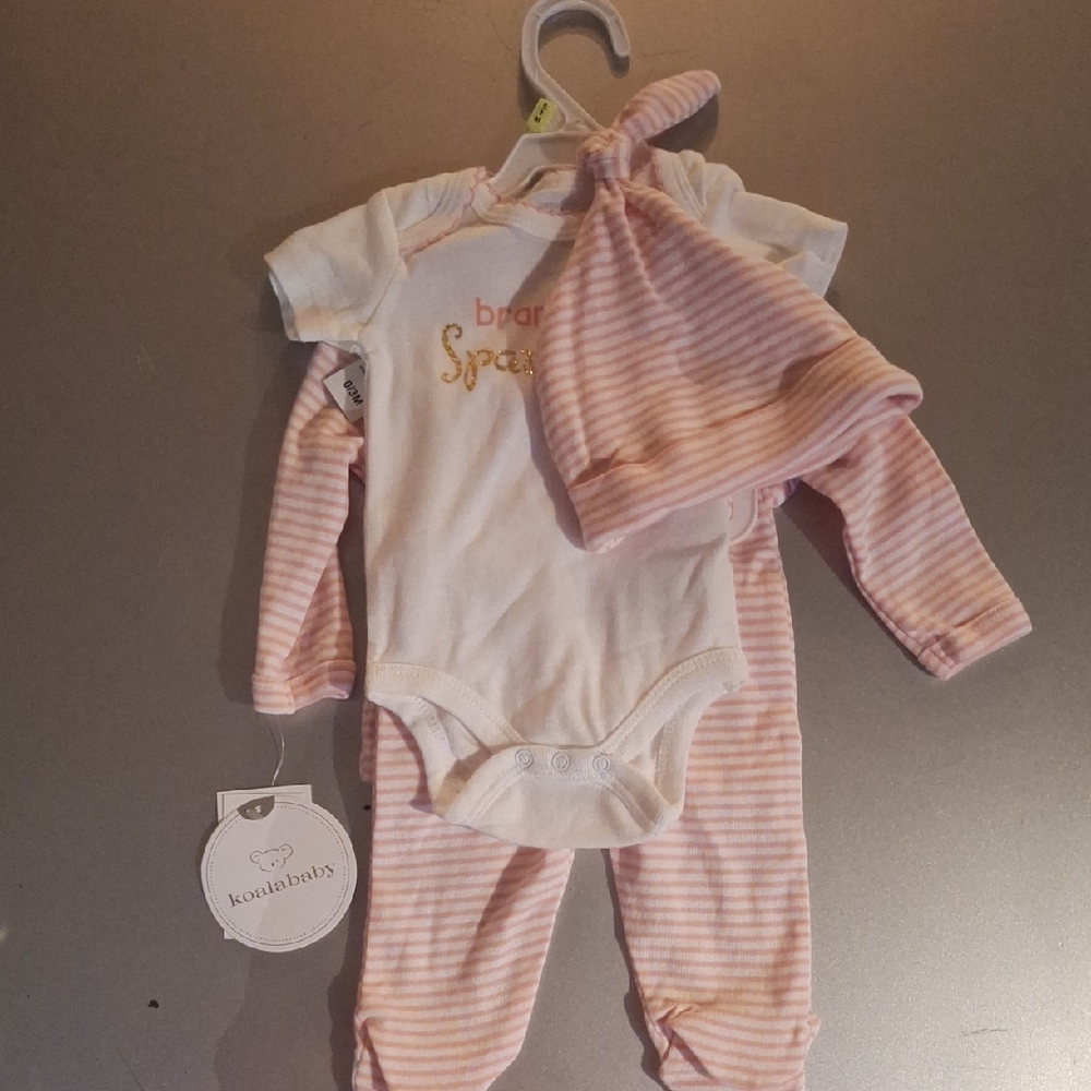 Koala Kids White and Pink Baby Outfit Set